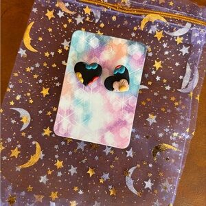Colorful Heart-Shaped Clay Earrings